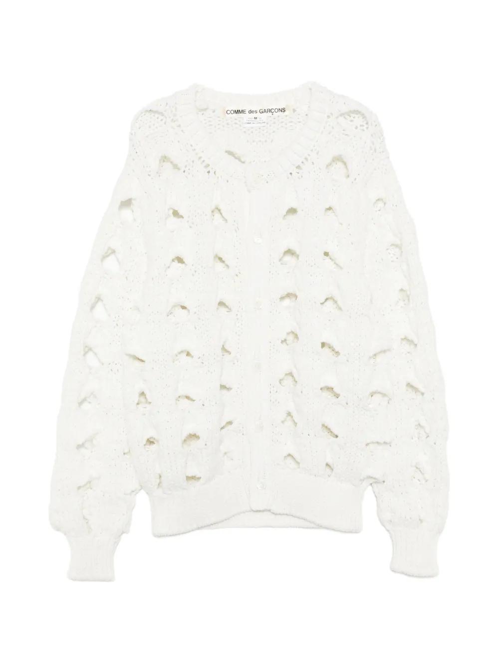 Comme des Garçons Shaggy Knit Cardigan Buy Comme des Garcons Play Knit Cardigan in brown | P1N076-3 | solebox