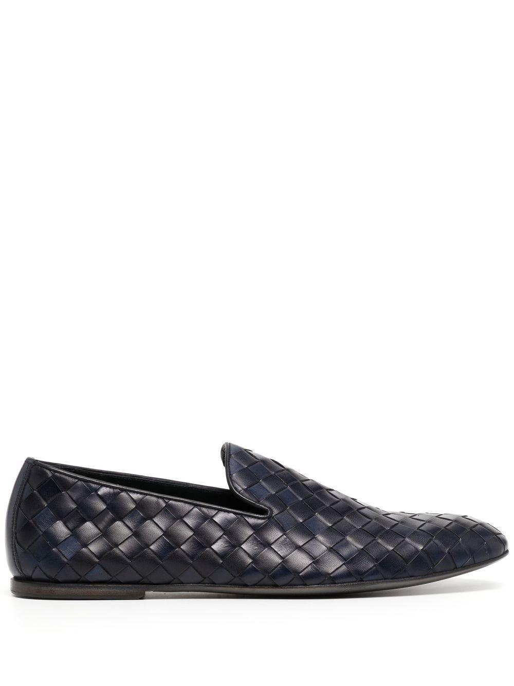 Barrett Woven-leather Loafers in Blue for Men | Lyst