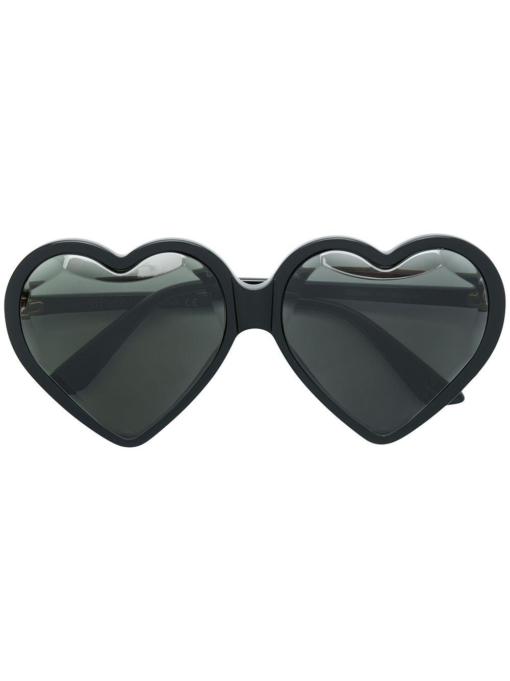 Gucci Heart-shaped Sunglasses in Black | Lyst