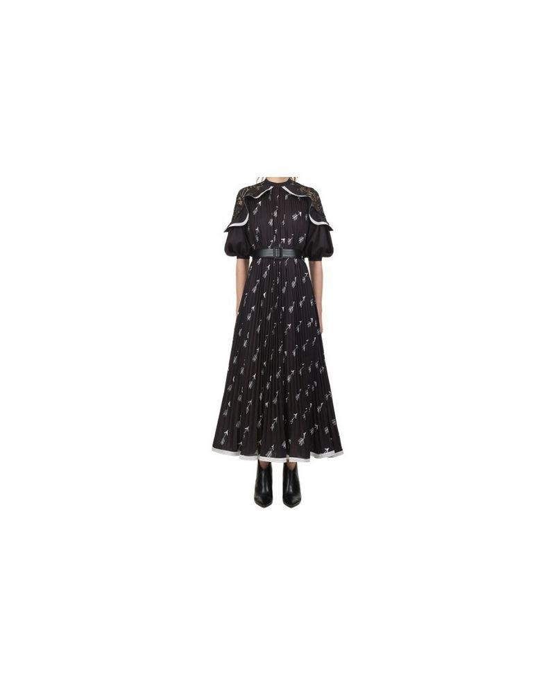 self portrait arrow print midi dress