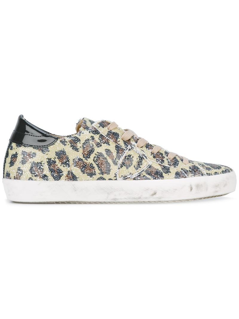 philippe model leopard sneakers