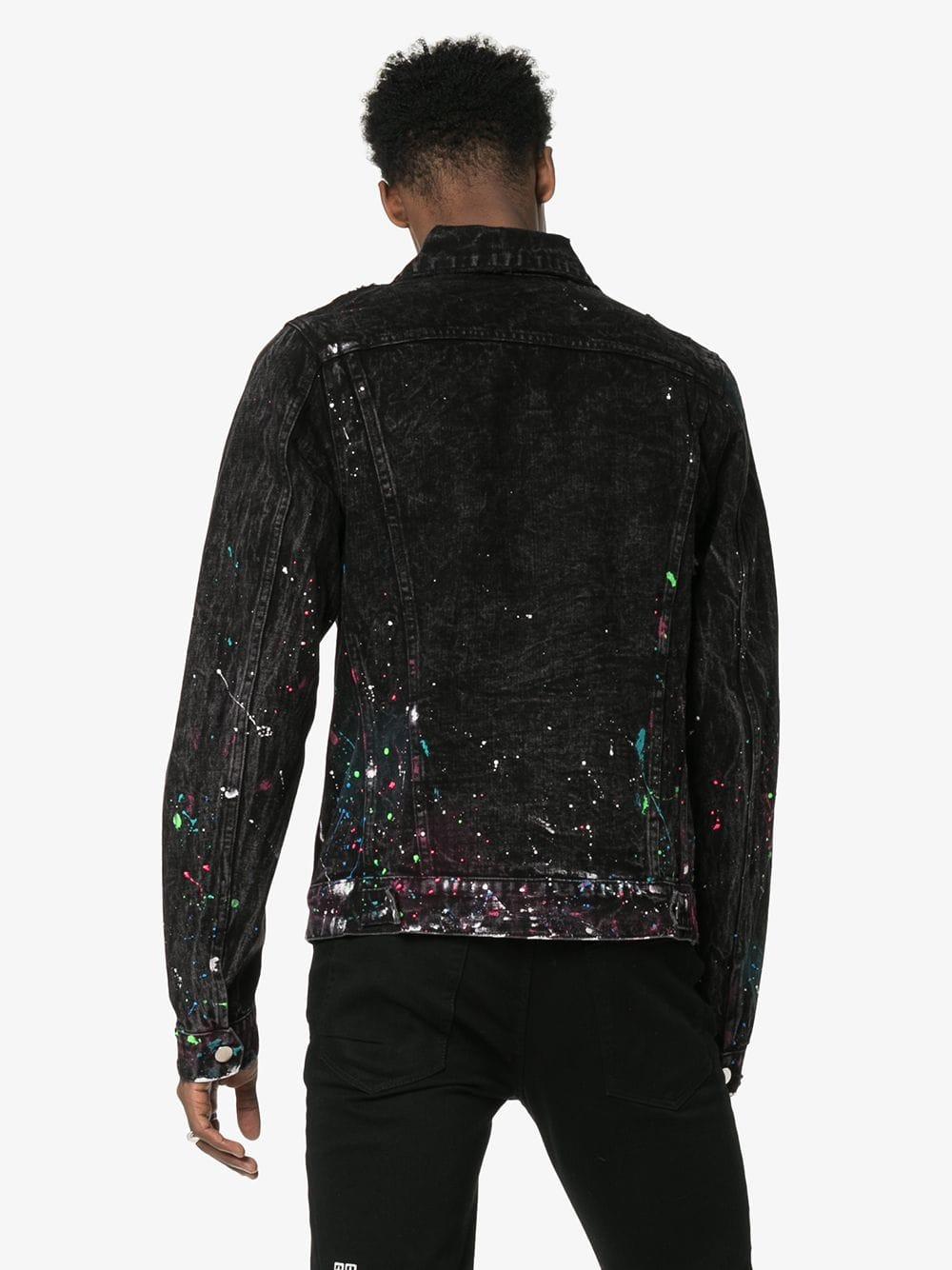 denim paint splatter jacket
