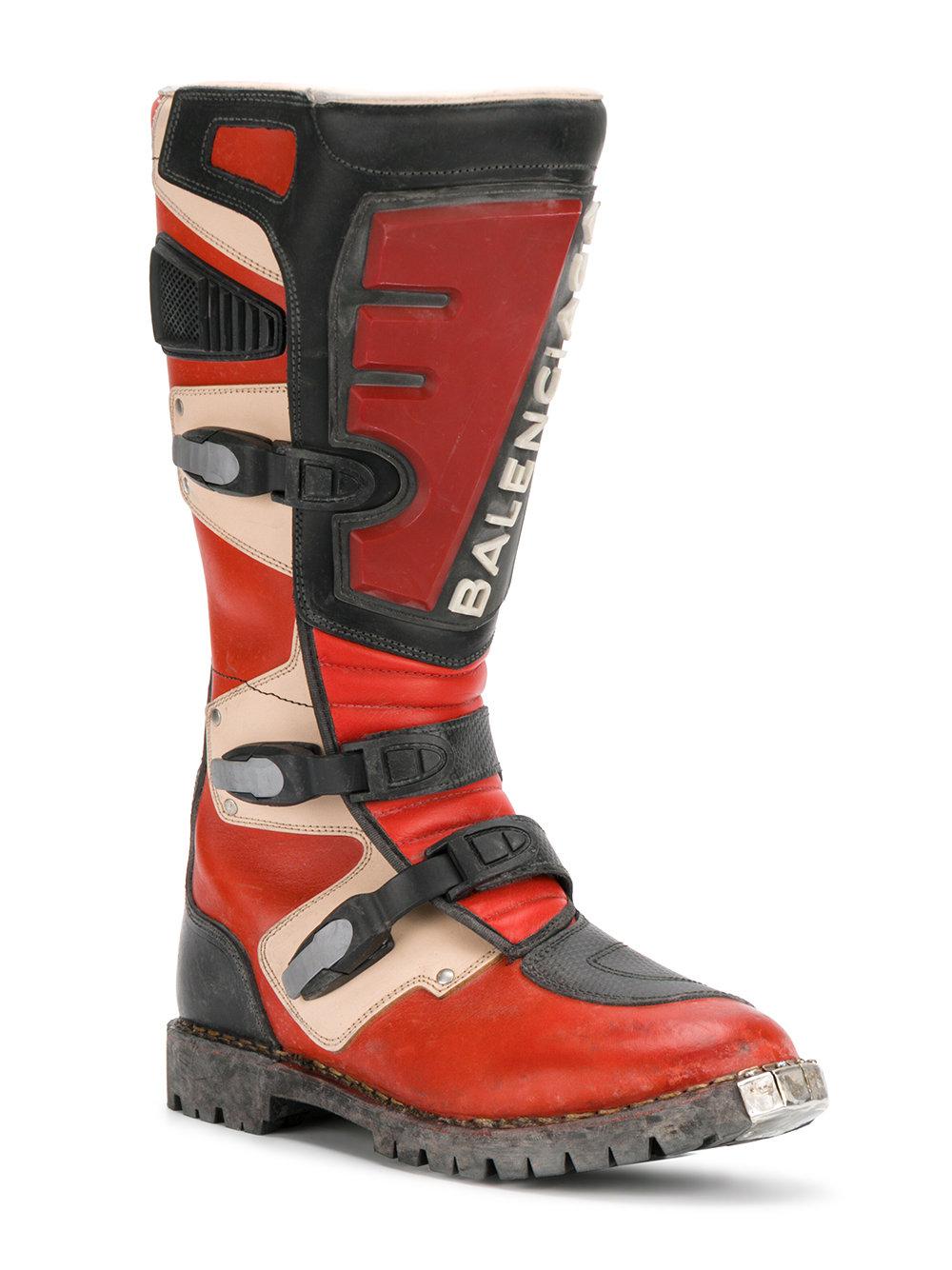Rider Moto Boots Red for Men | Lyst