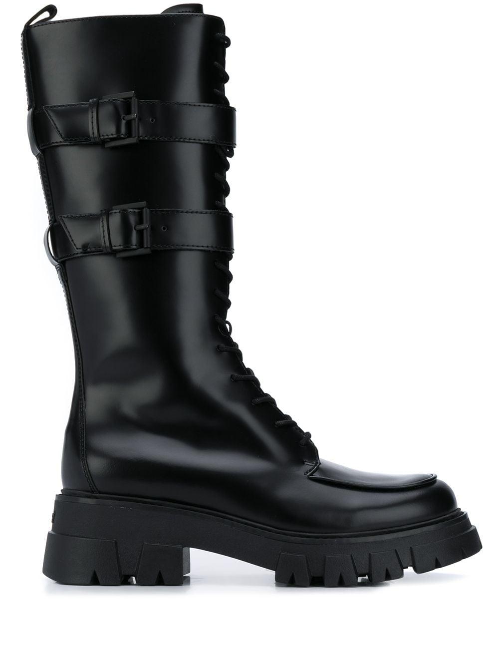Ash Leather Loft Combat Boots in Black - Lyst