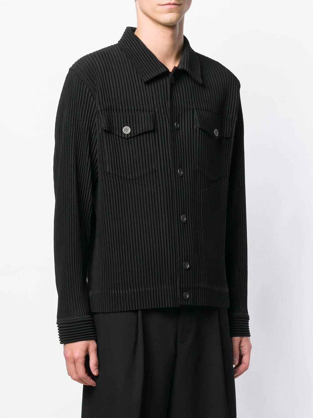 Homme Plissé Issey Miyake Pleated Single-breasted Jacket in Black for ...
