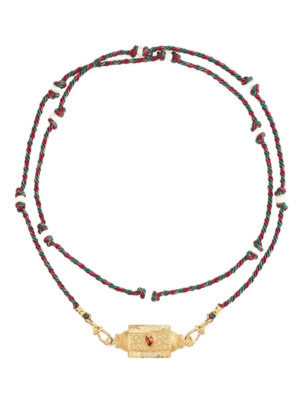 Marie Lichtenberg 14K Love You Locket Garnet And Moon Stone