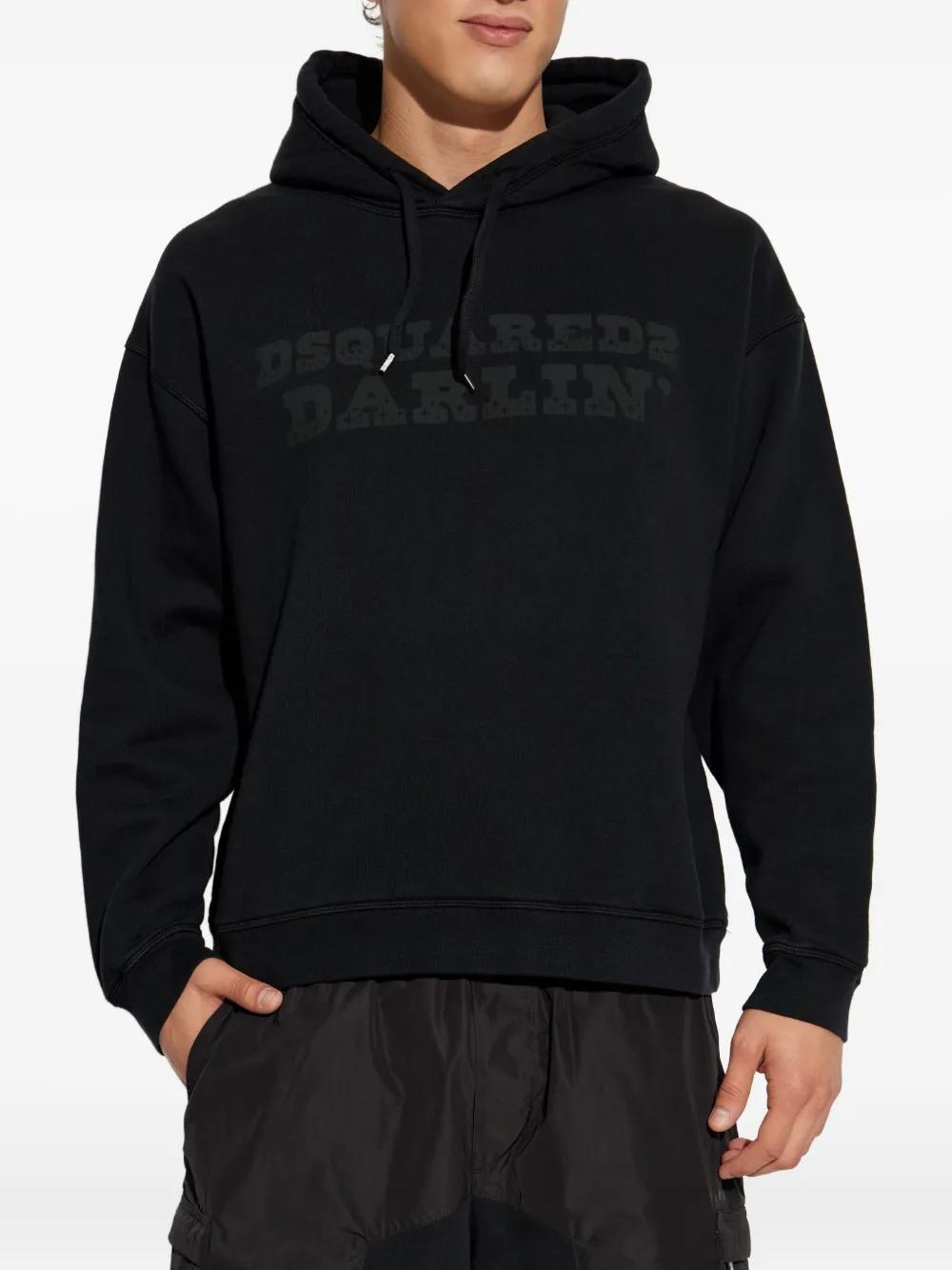 パーカー・フーディ Dsquared2 Logo Print Jersey Hoodie Dsquared2 - Logo print hoodie black - The Corner