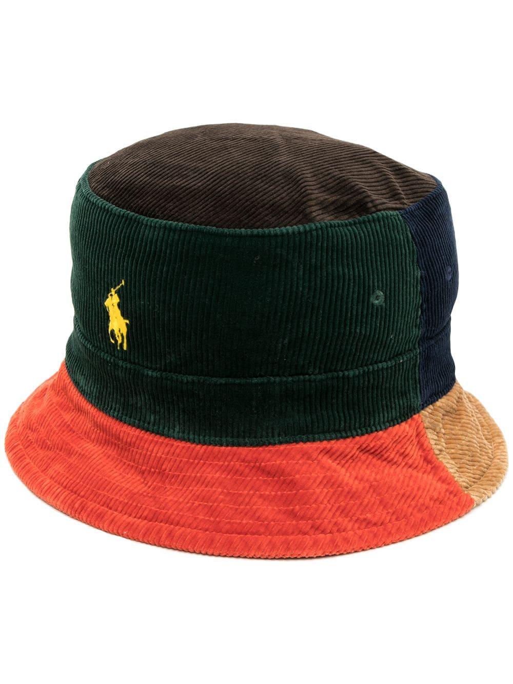 Polo Ralph Lauren Colour-block Corduroy Bucket Hat in Red for Men | Lyst