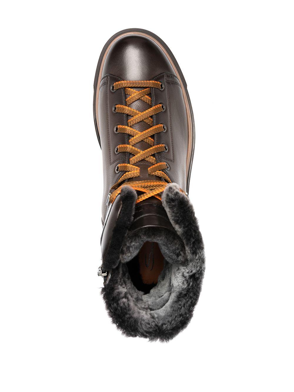 santoni shearling boots