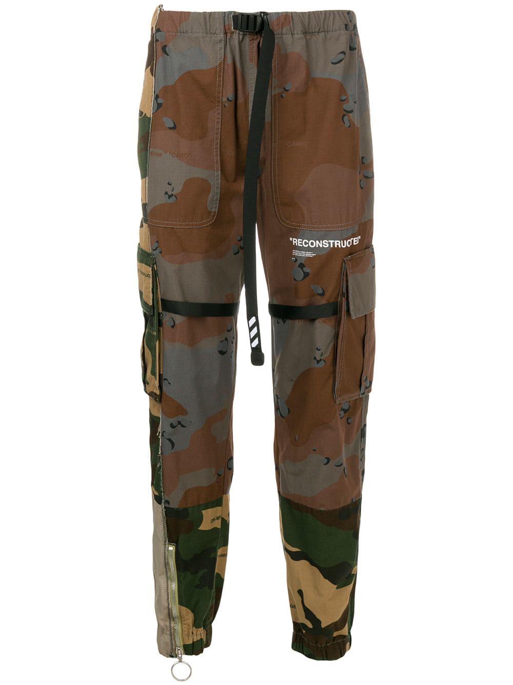 Off-White c/o Virgil Abloh Cotton Contrast Camouflage Print Trousers in Khaki (Brown) for Men -