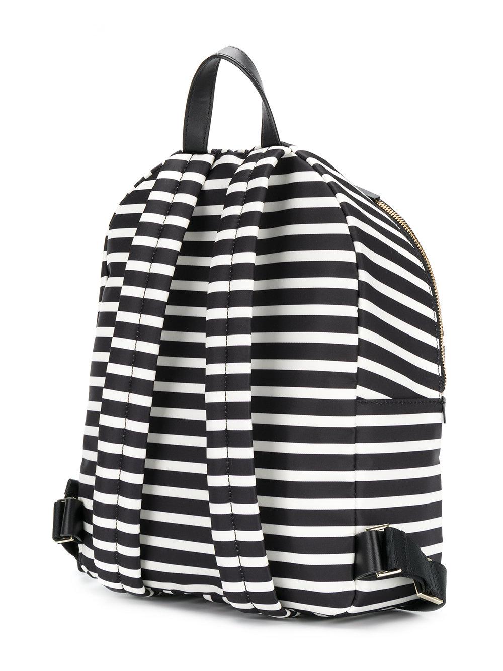 Kate Spade Striped Backpack in Black - Lyst