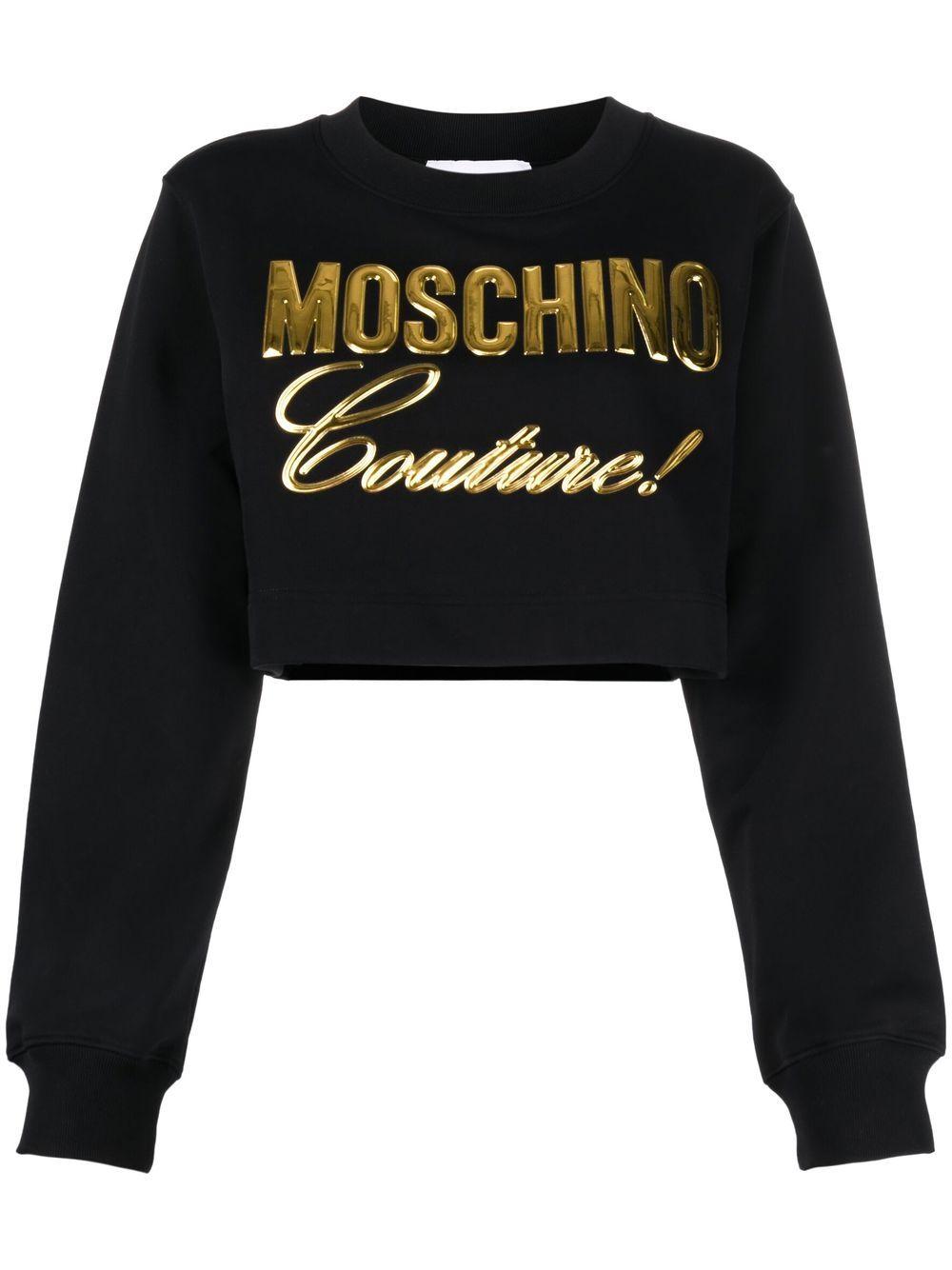 Femme Vêtements Articles de sport et dentraînement Sweats Logo sweatshirt Moschino en coloris Noir 