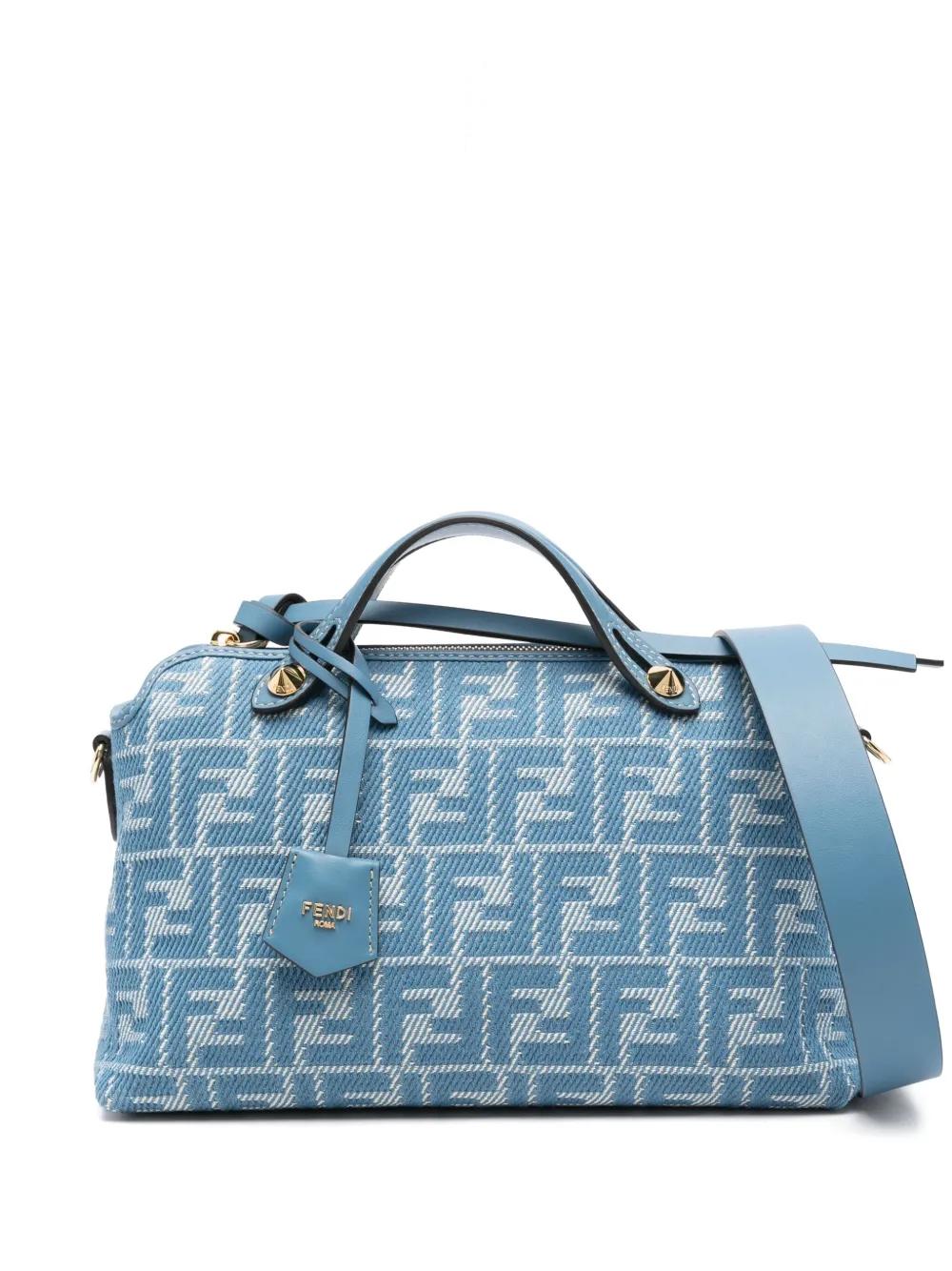 Fendi Denim-Effect Ff Jacquard By The Way Soft Medium Bags