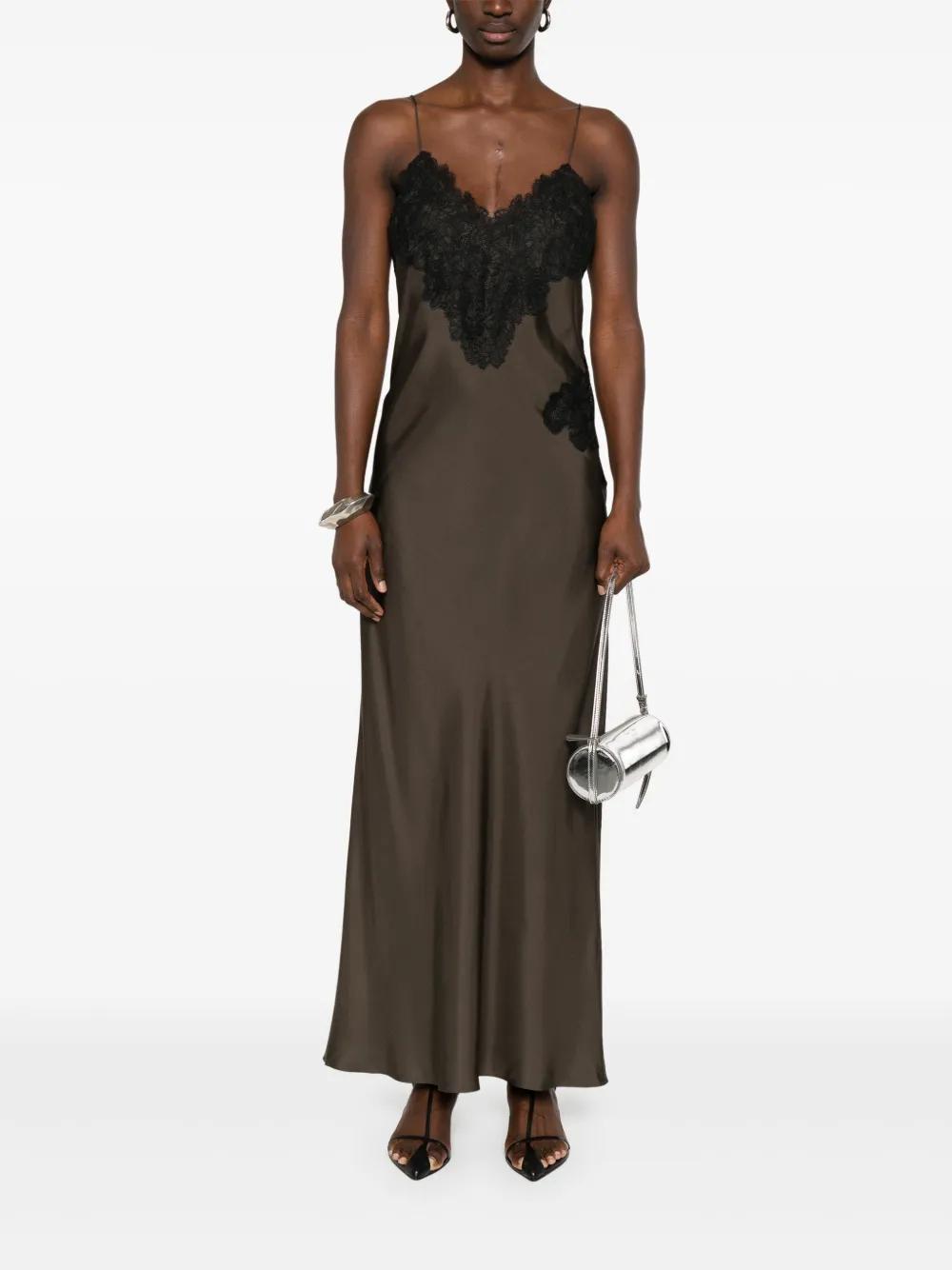 rohe silk maxi dress Rohe Open-back Silk-satin Maxi Dress Navy Rhe