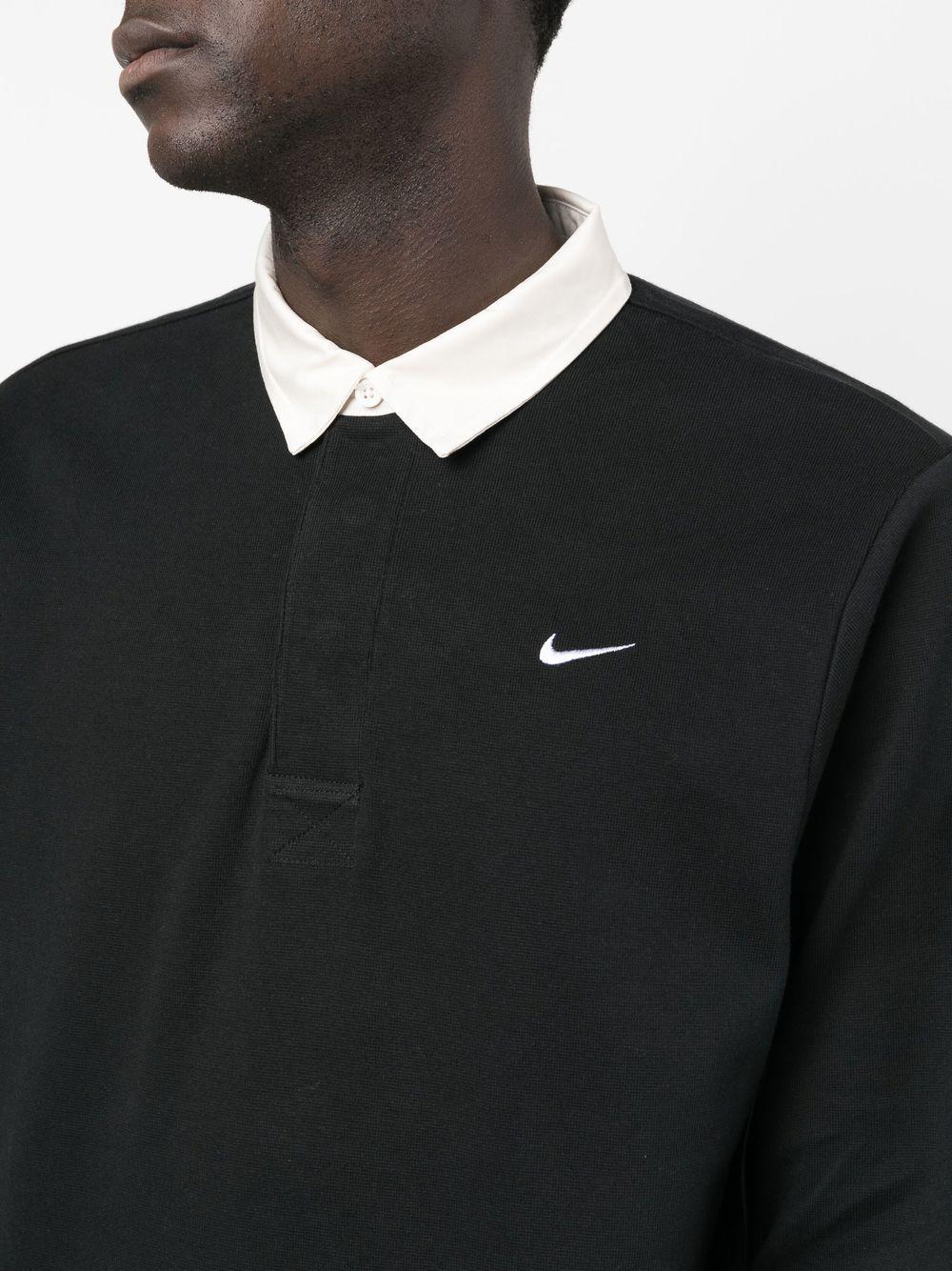 Nike Long-sleeve Rugby Polo Shirt in Black for Men | Lyst