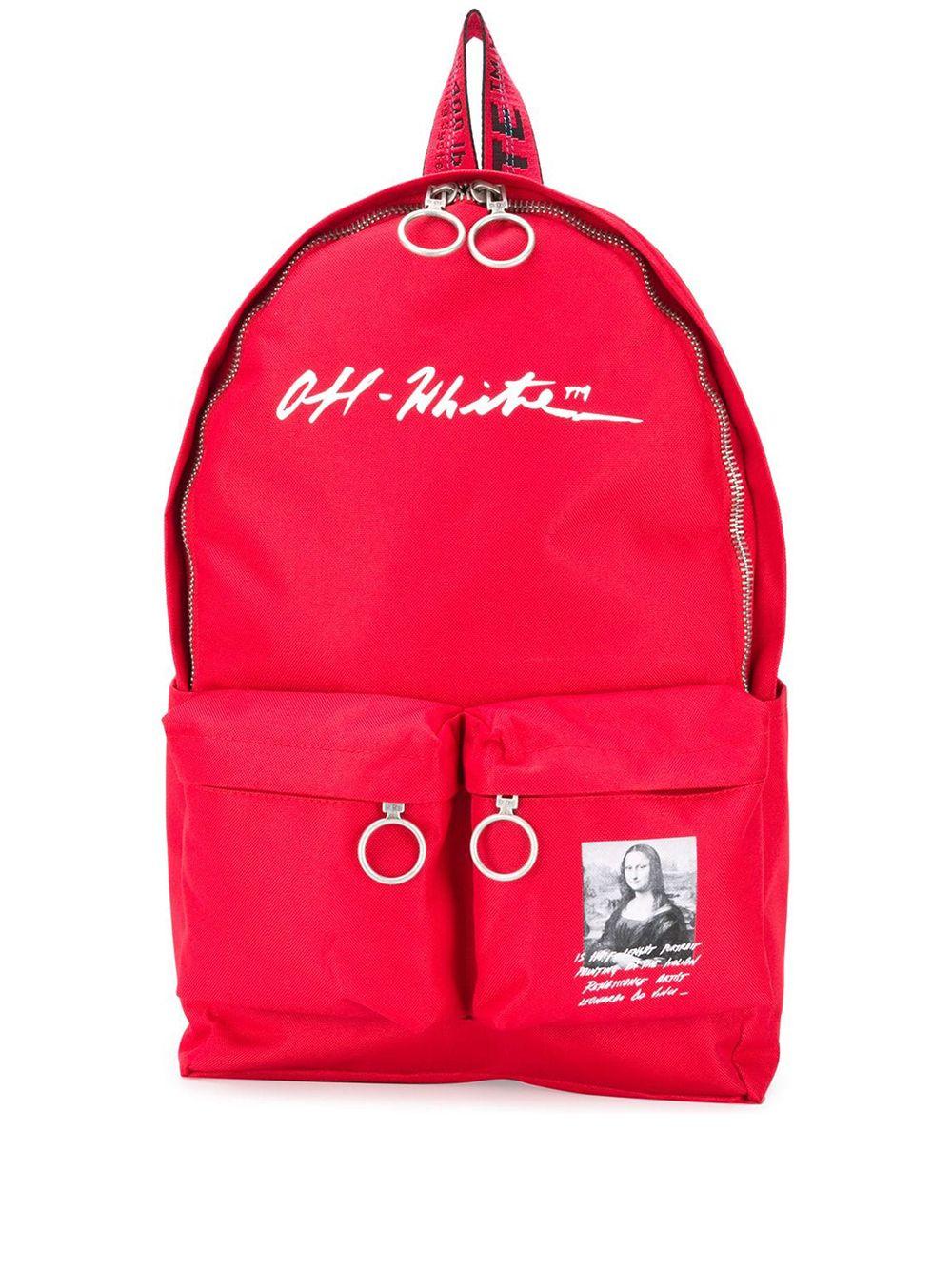 off white backpack red