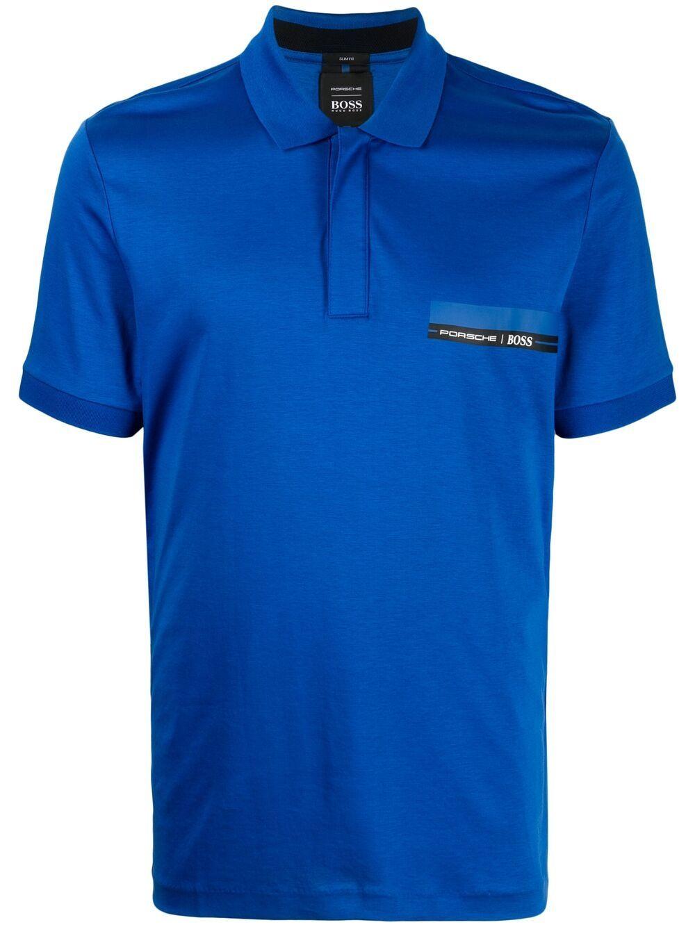 BOSS by HUGO BOSS X Porsche Logo-print Polo Shirt in Blue for Men | Lyst