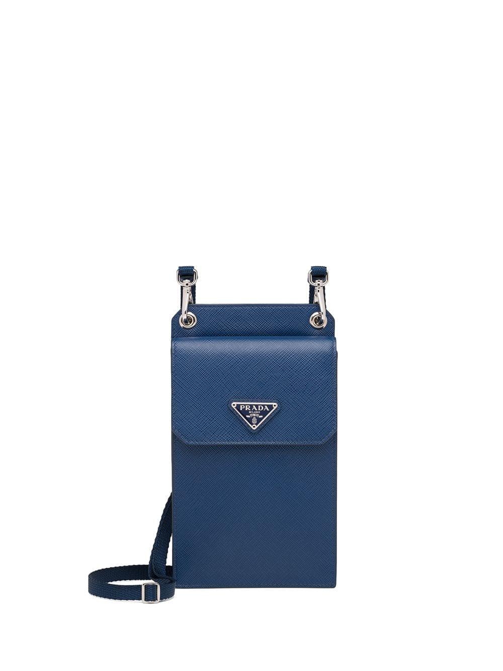 Prada Saffiano Leather Smartphone Case in Blue for Men - Save 4% - Lyst