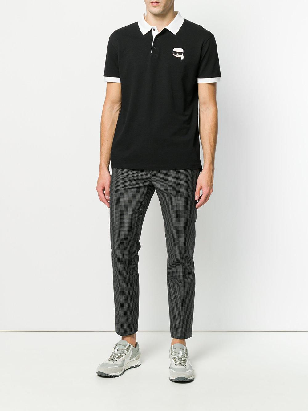 Karl Lagerfeld Cotton Karl Ikonik Polo Shirt in Black for Men - Lyst