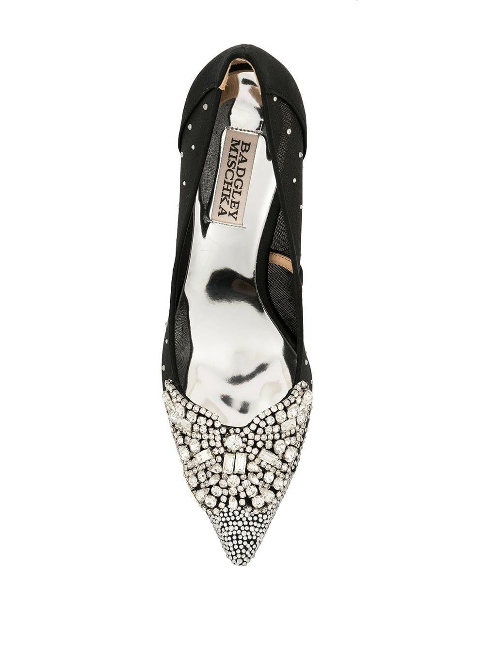 badgley mischka quintana mesh embellished pumps