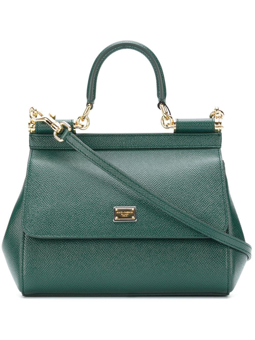 Dolce & Gabbana Leather Small Sicily Bag in Green - Lyst