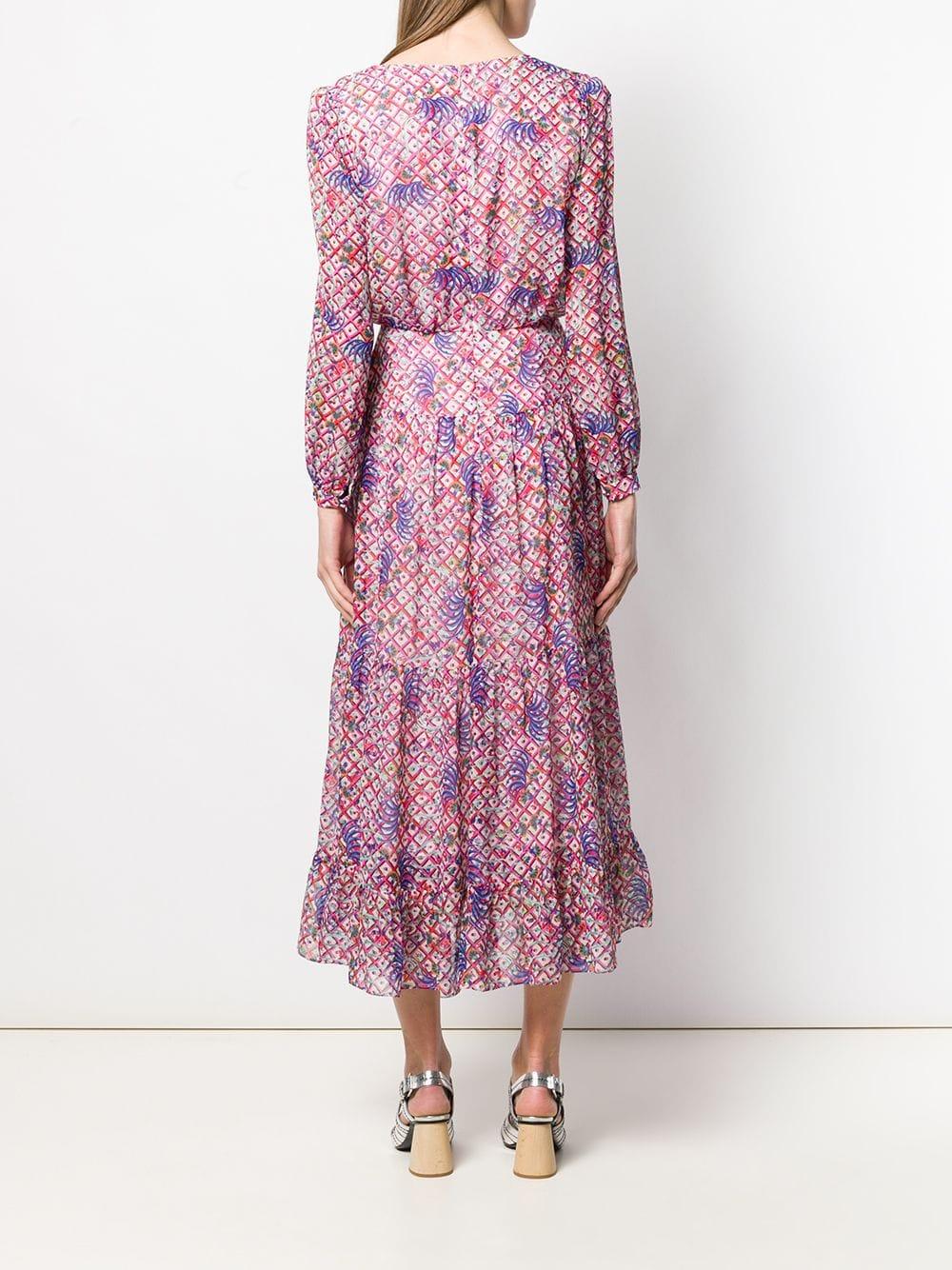 Saloni Silk Isabel Dress in Pink | Lyst