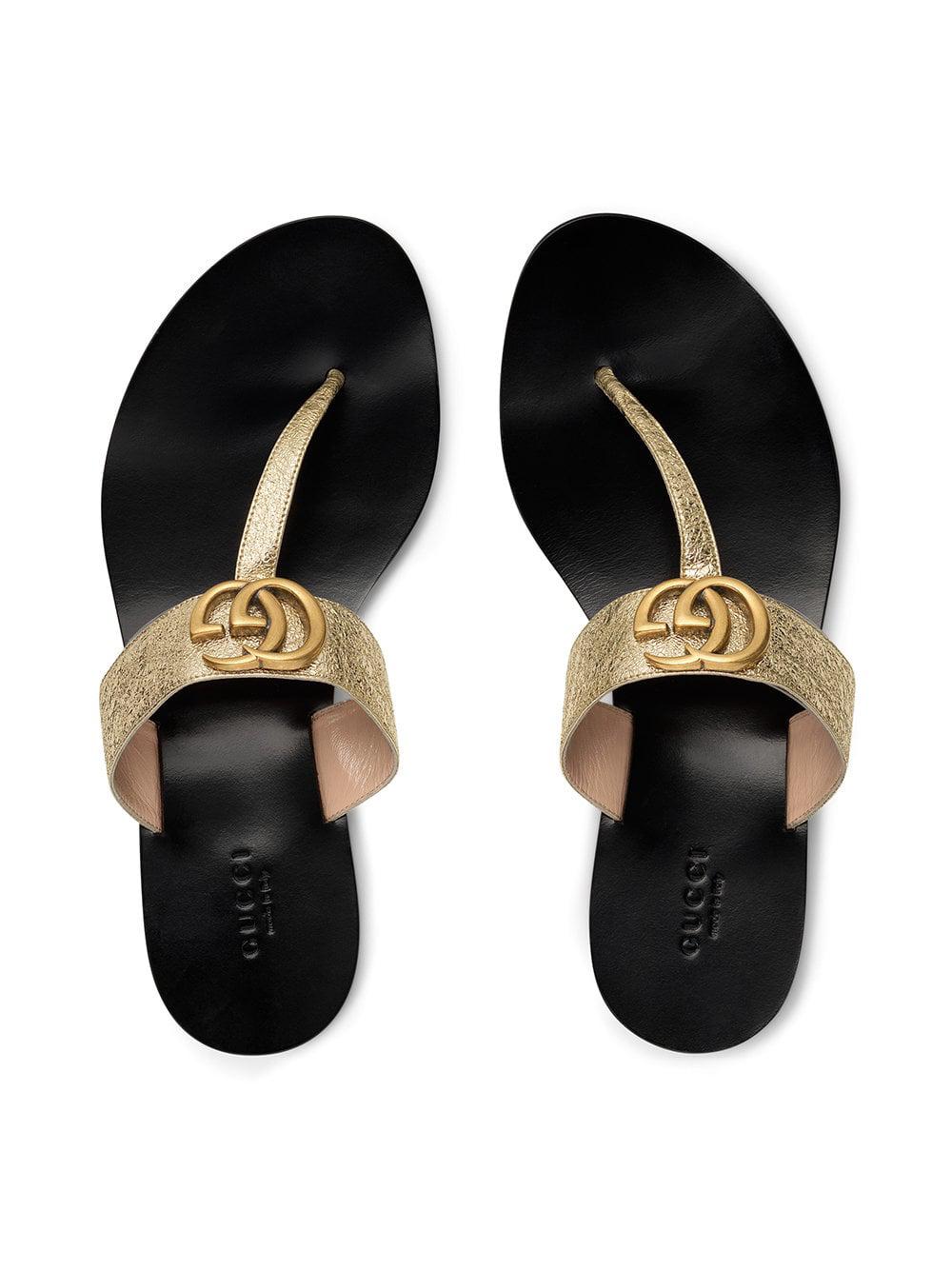 gucci marmont flats gold