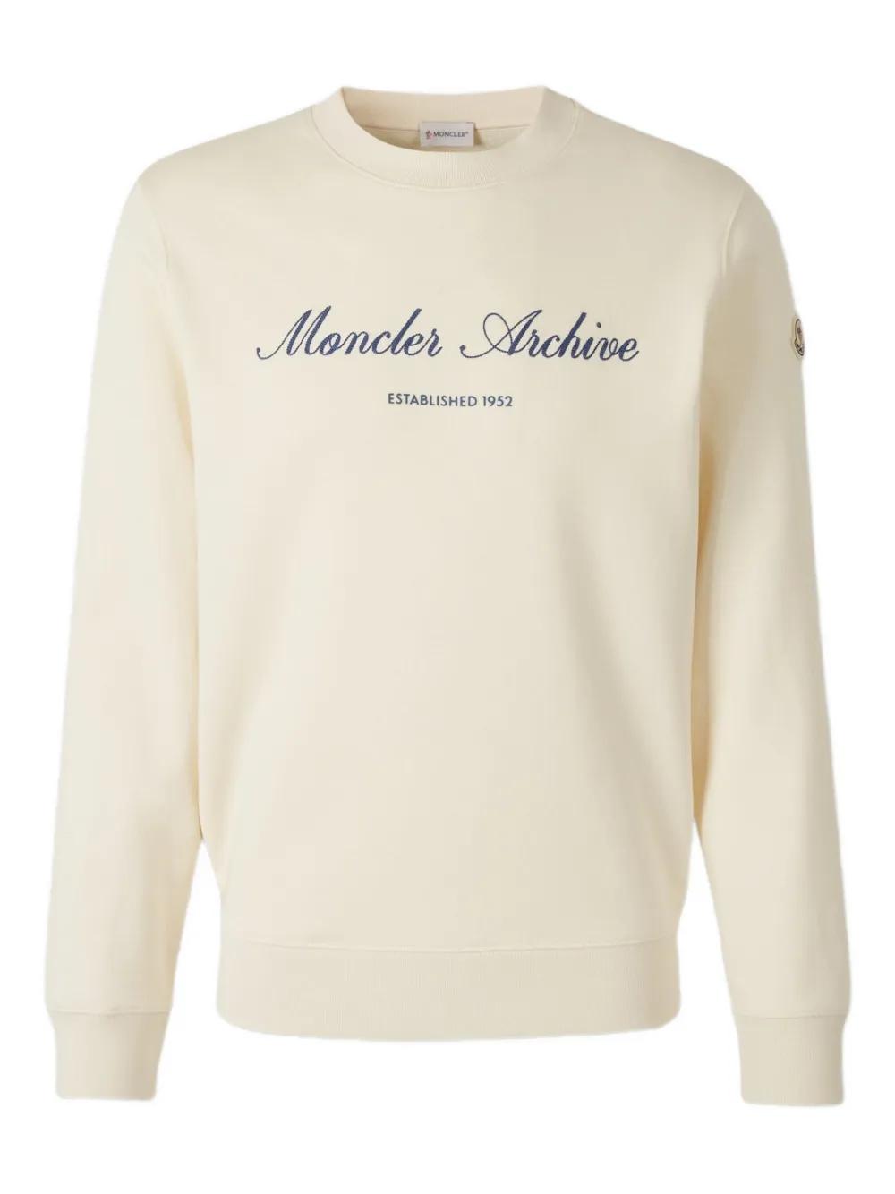 Moncler Archive Embroidered Logo Sweatshirt in Natural for Men