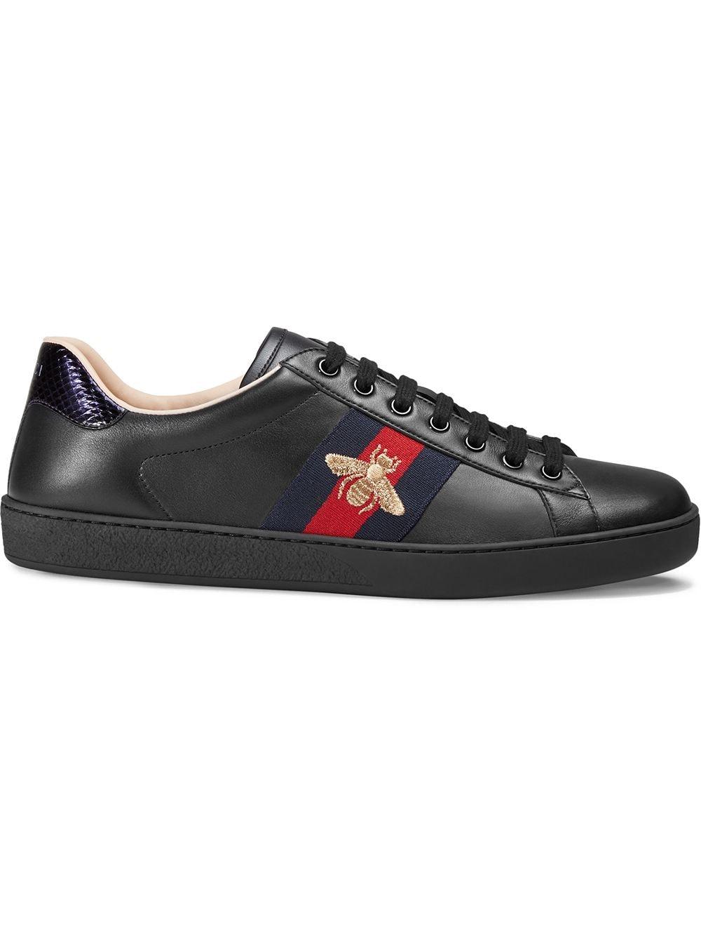 gucci leather low top blue