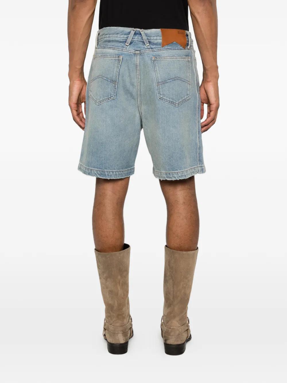 RHUDE ショートパンツ ブルー RHUDE ルード ウォッシュ ブランドロゴ