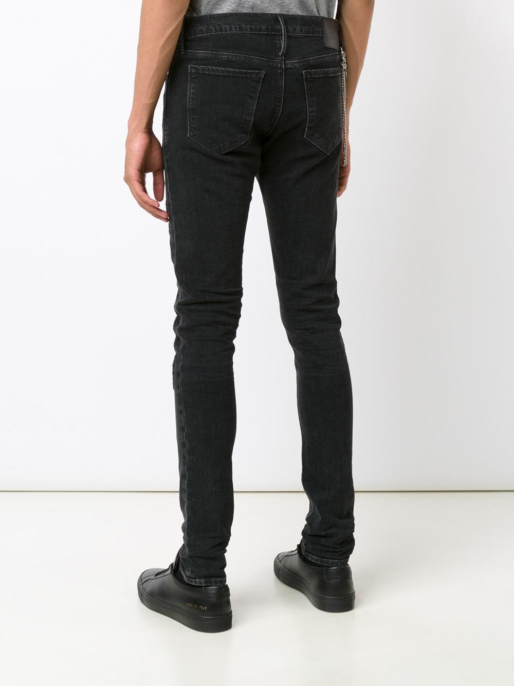 RTA Denim Embroidered Skinny Jeans in Black for Men - Lyst