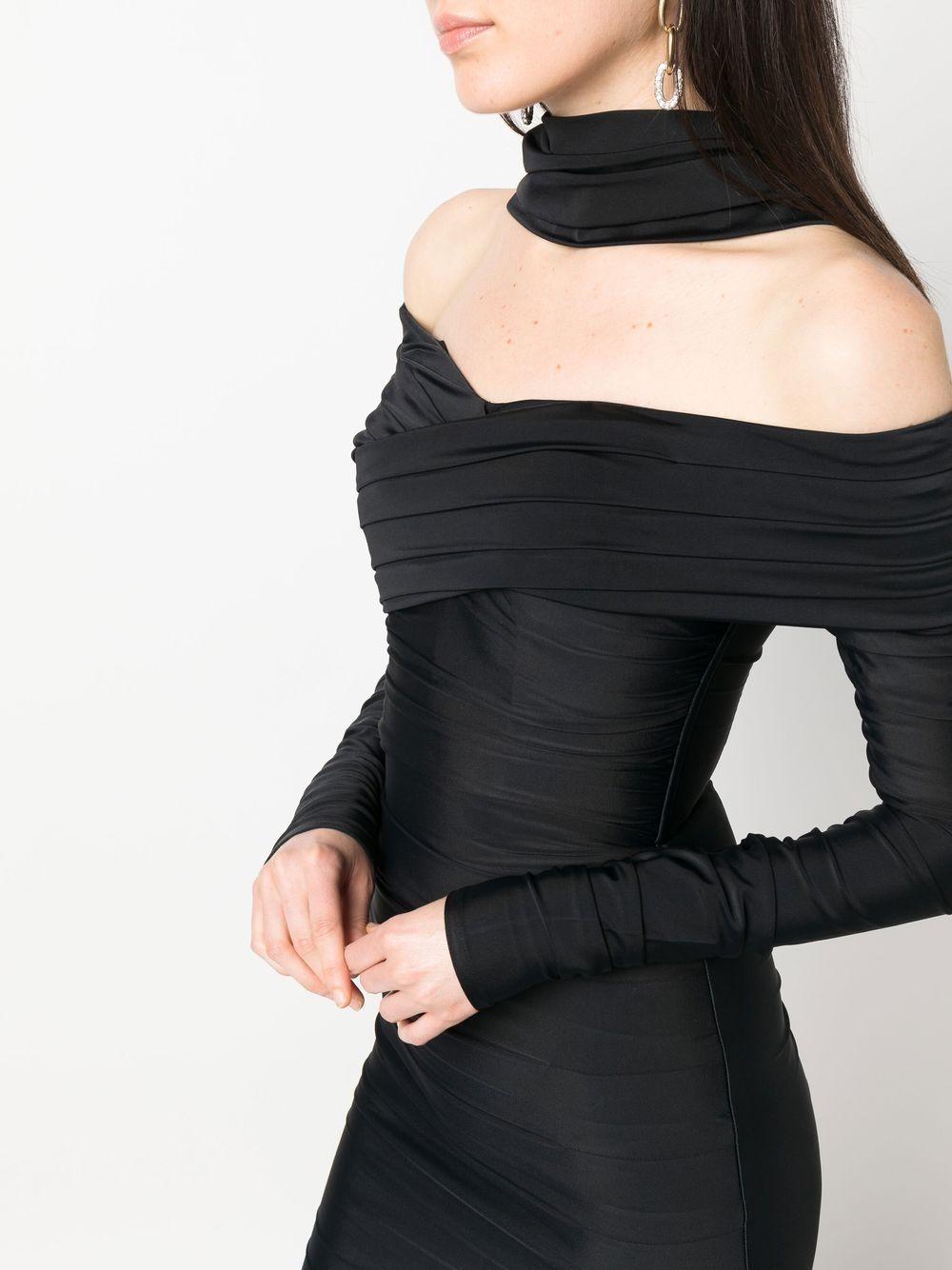 ZEENA ZAKI Choker-detail Off-shoulder Dress in Black | Lyst