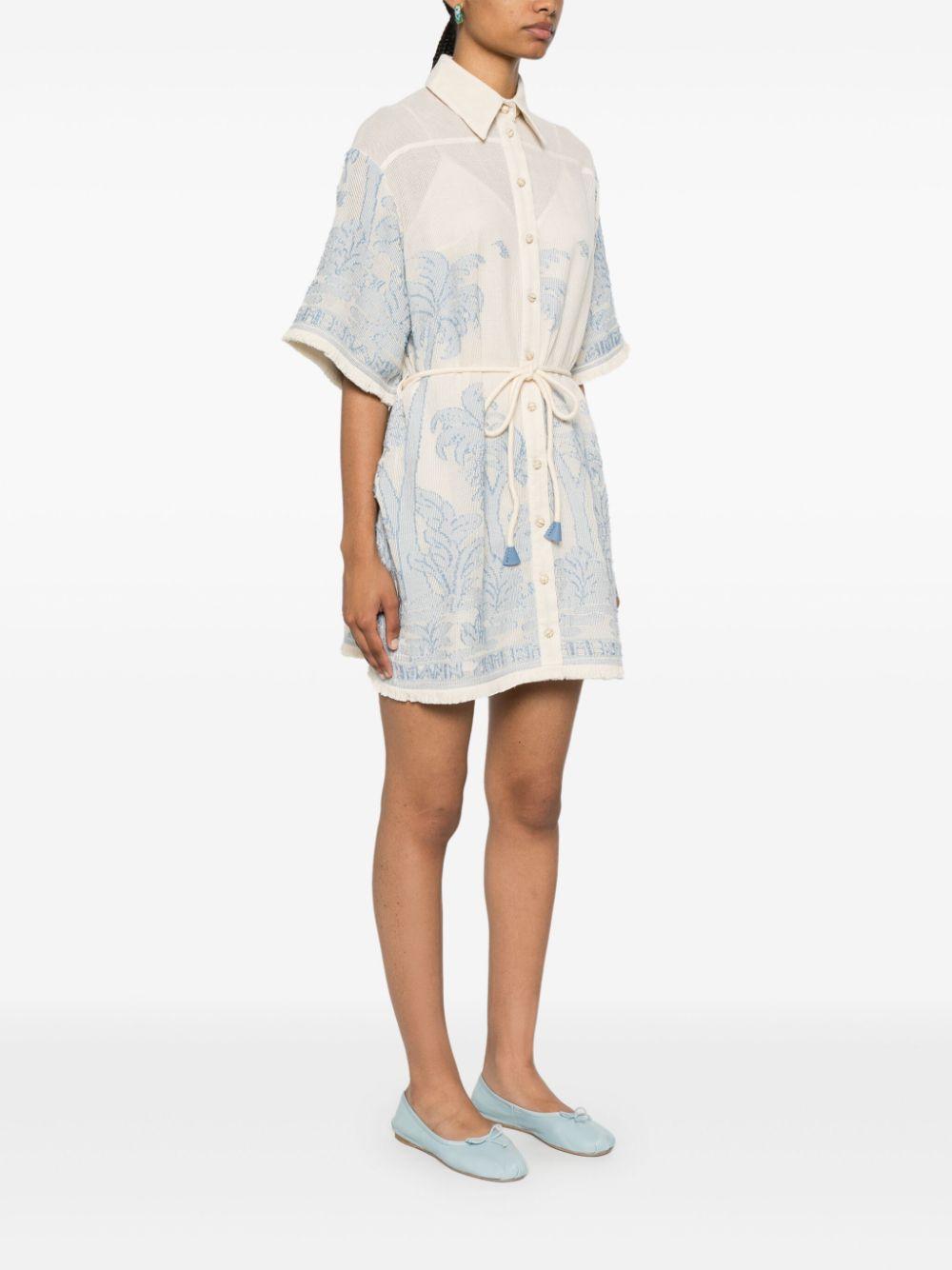 Zimmermann Ottie Belted Mini Dress in White | Lyst Zimmermann Ottie Belted Mini Dress in White | Lyst