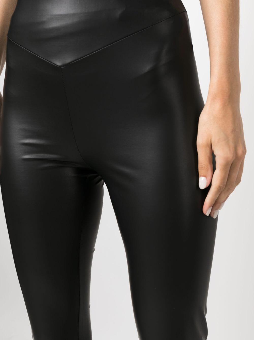Patrizia Pepe High-waist Coated leggings in Black | Lyst