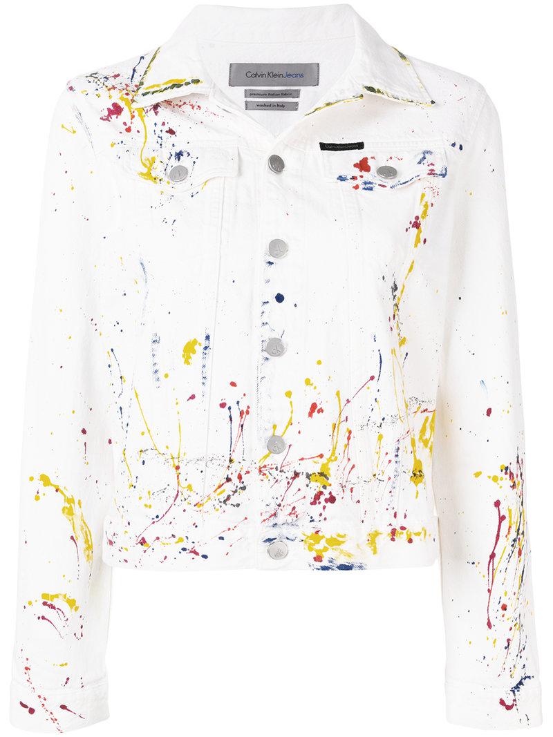Ck Jeans Paint Splash Denim Jacket in 