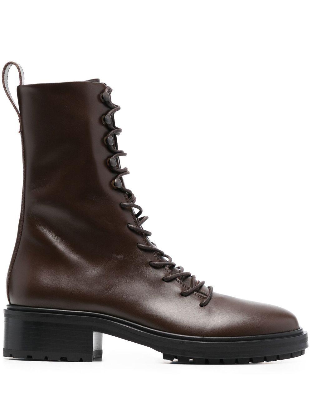 Aeyde Lace-up Leather Boots in Brown | Lyst