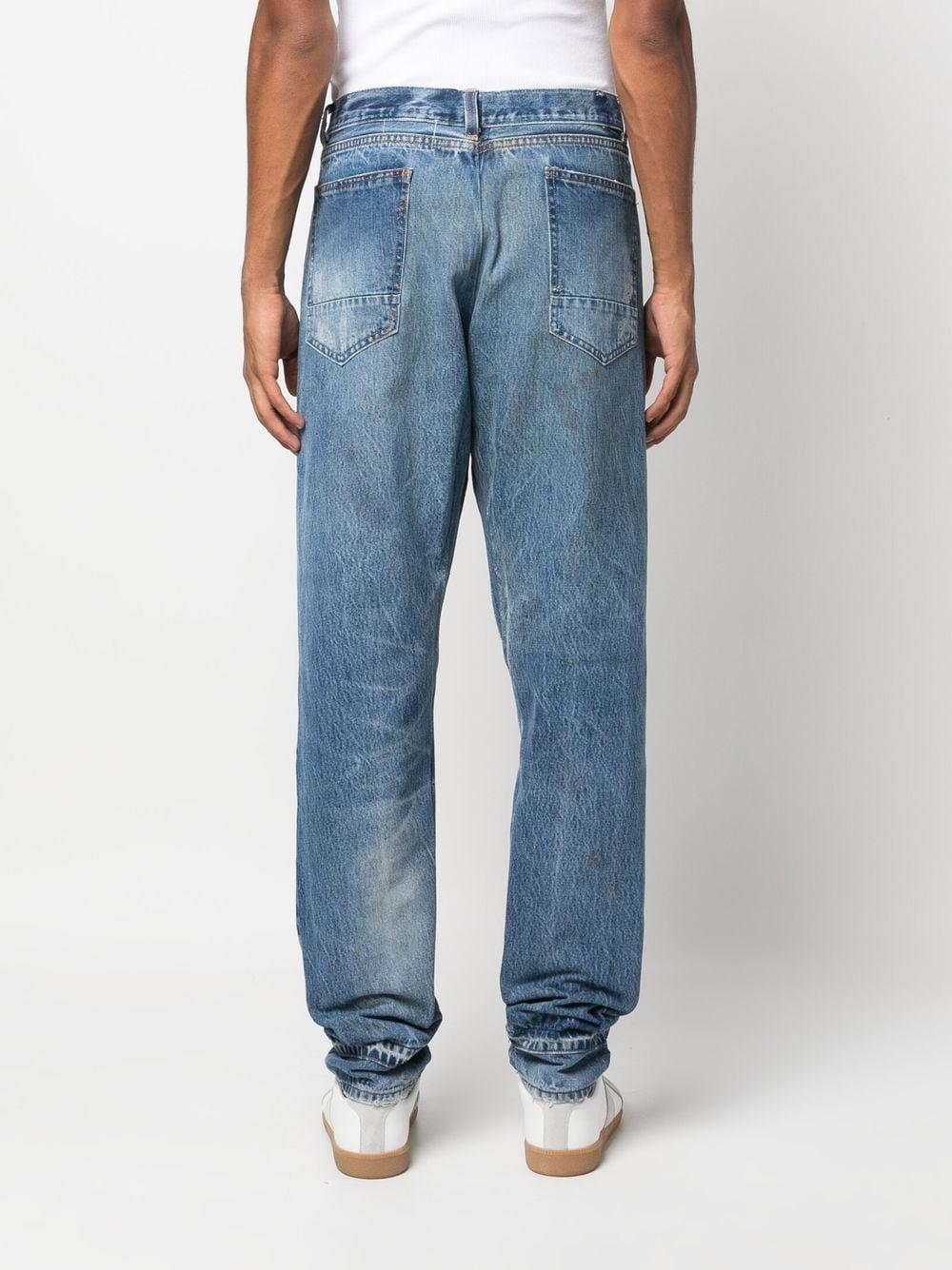 Herren Bekleidung Jeans Jeans mit Tapered-Fit Greg Lauren Denim Tapered-Jeans mit Kontrasteinsätzen in Blau für Herren 