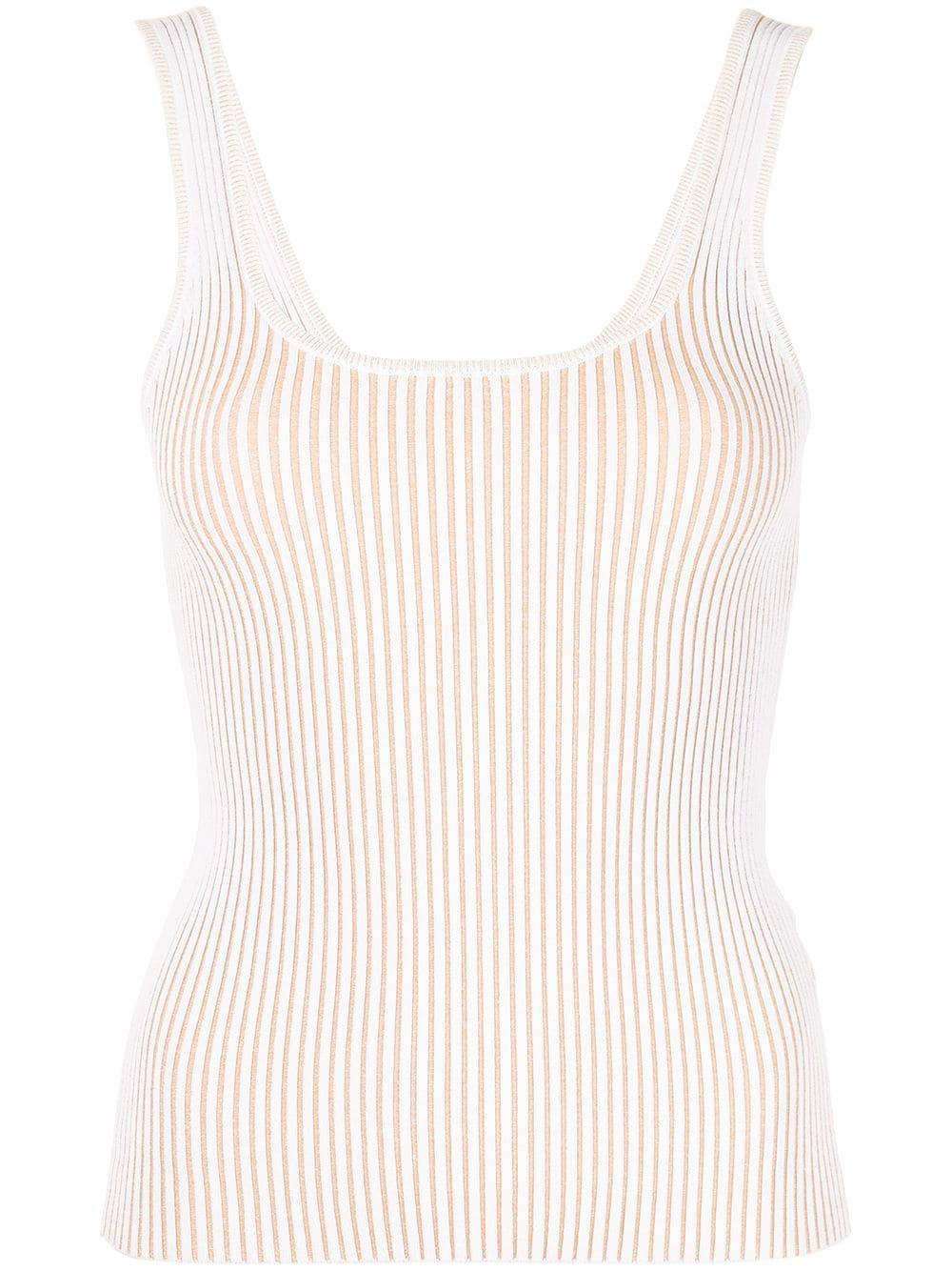 Anine Bing Synthetic Josie Ribbed Tank Top In White Save Lyst