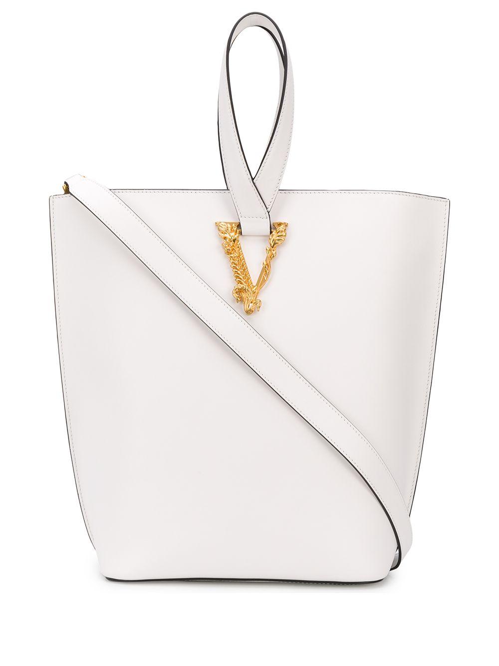 Versace Virtus Tote Bag in White