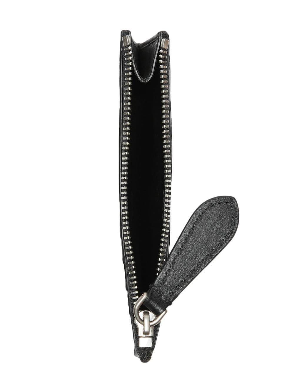 Burberry Logo Print Leather Zip Card Case in Black for Men ...