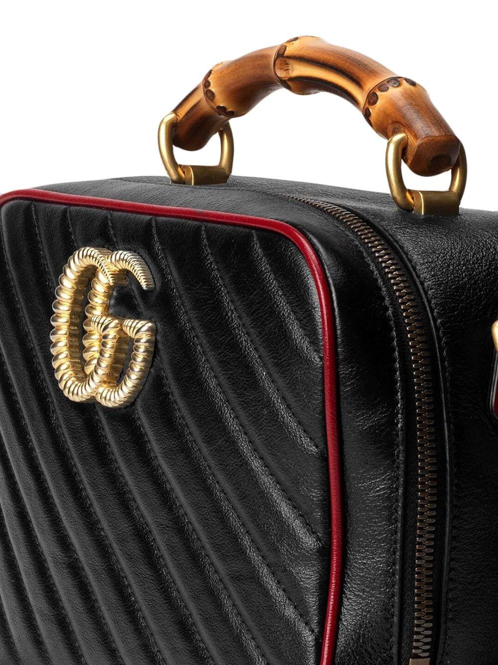 logo plaque bamboo handle shoulder bag