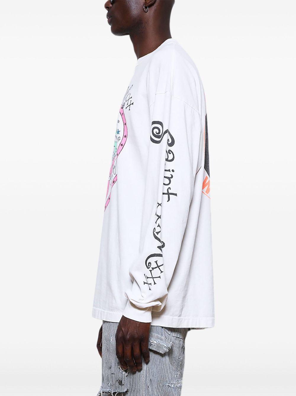 SAINT Mxxxxxx Heart Long-Sleeve T-Shirt in White for Men