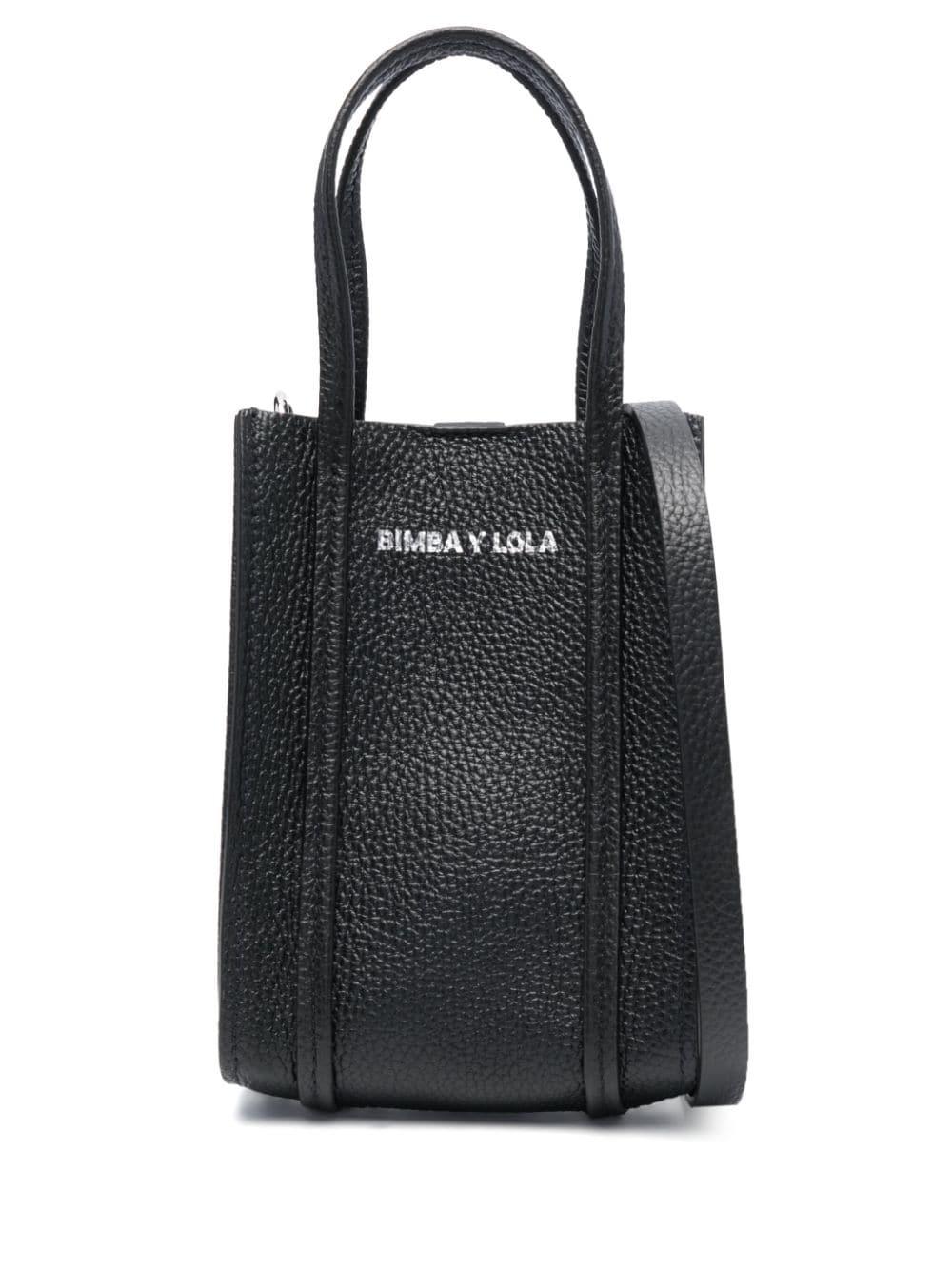 Bimba Y Lola Mini Leather Crossbody Bag in Black