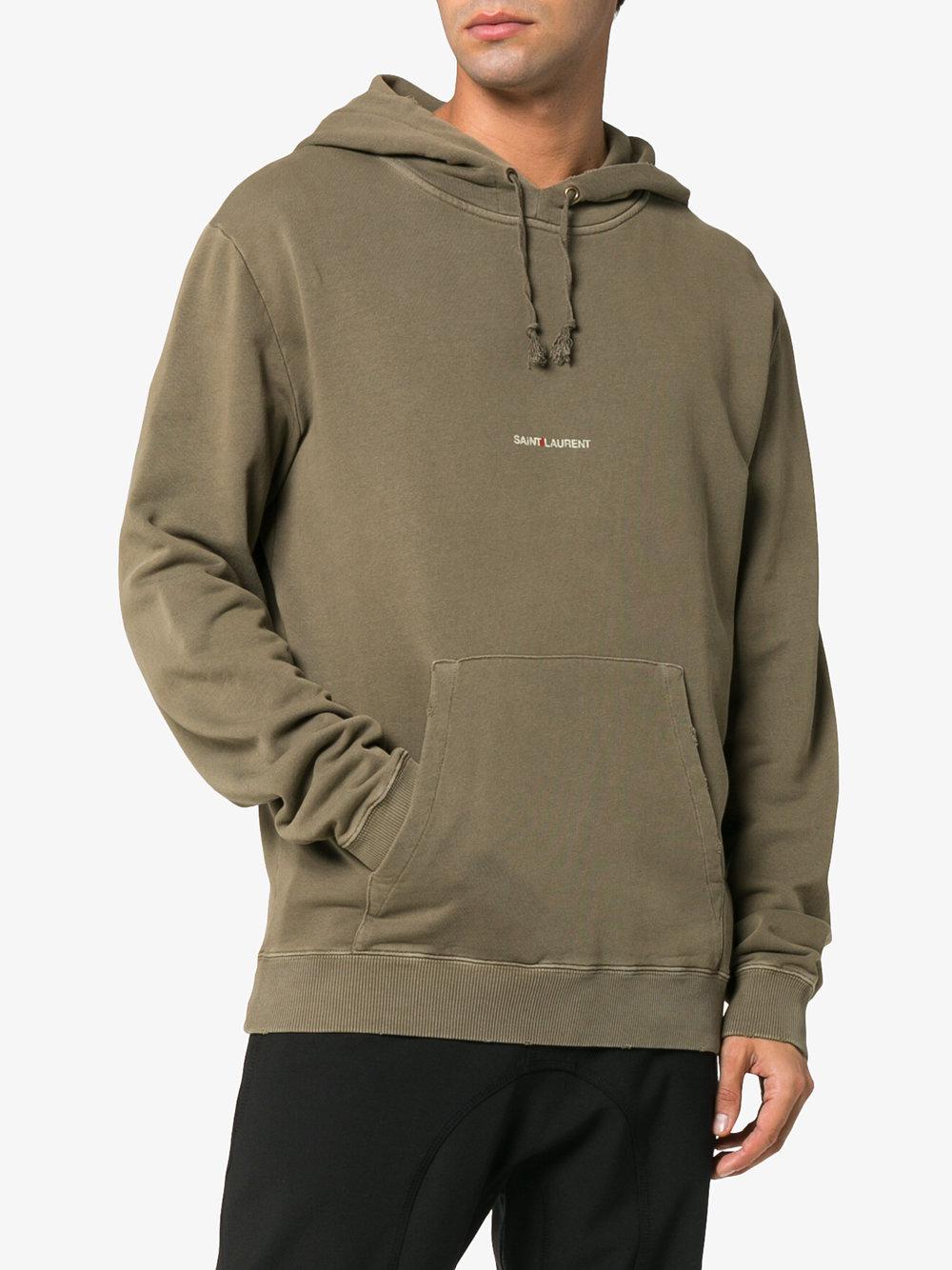 saint laurent green hoodie