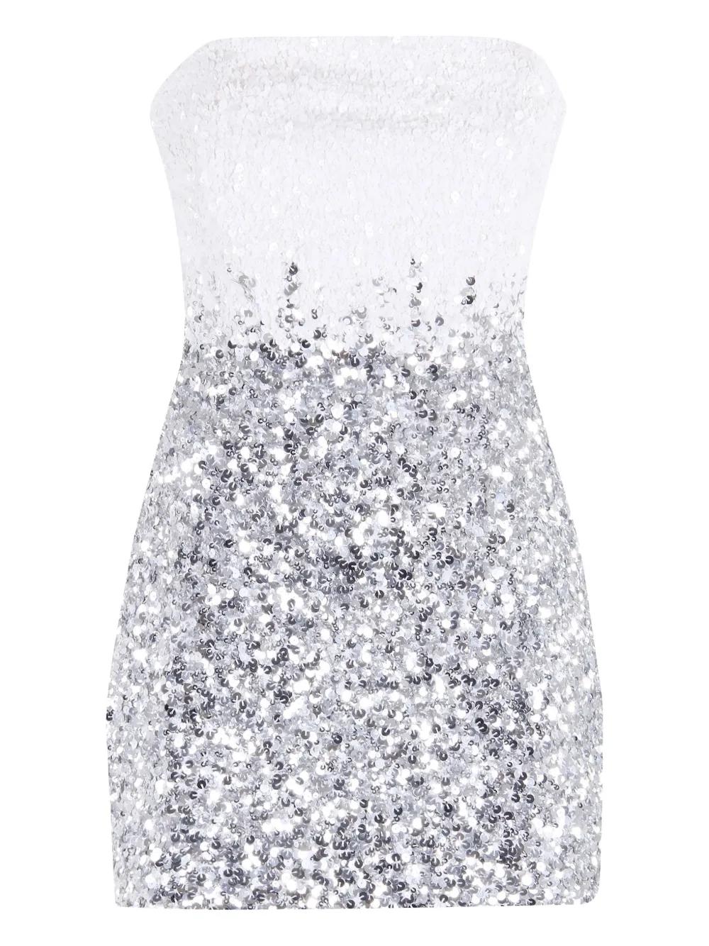 katalina sequin dress Backless Embellished Sleeveless Sequin V-Neck, Katalina Open Back Mini Dress in Blue, Size XS,