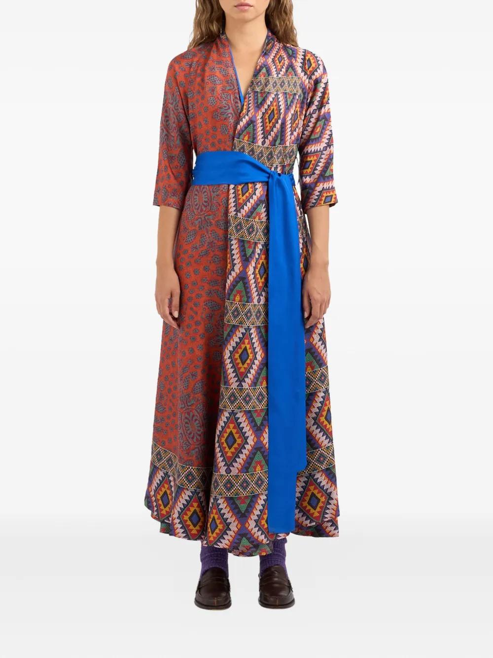 オールインワン・サロペット Pierre-Louis Mascia Wrap Maxi Dress With Intricate Patterns Pierrelouis Mascia Maxi Dress With Wrap Design | ShopSimon