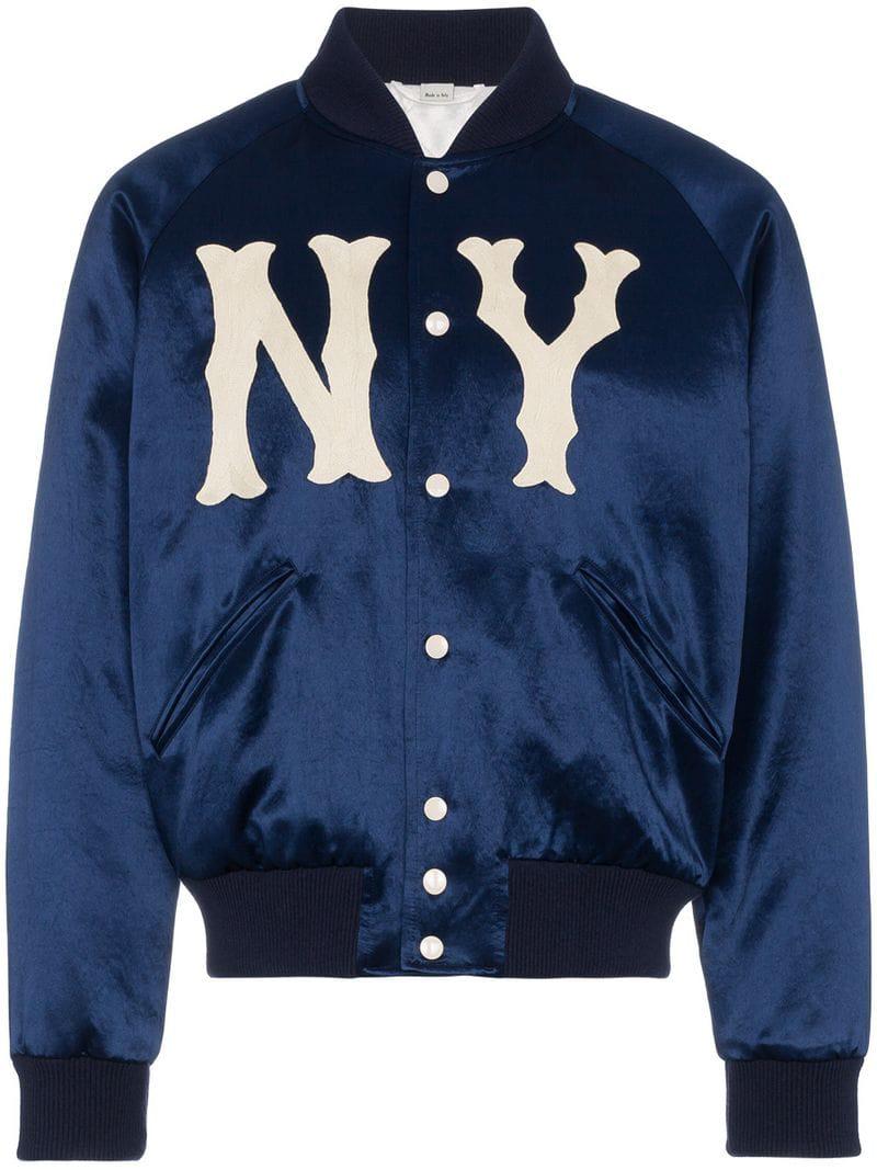 Gucci Wool Ny Yankees Bomber Jacket in Navy (Blue) for Men | Lyst