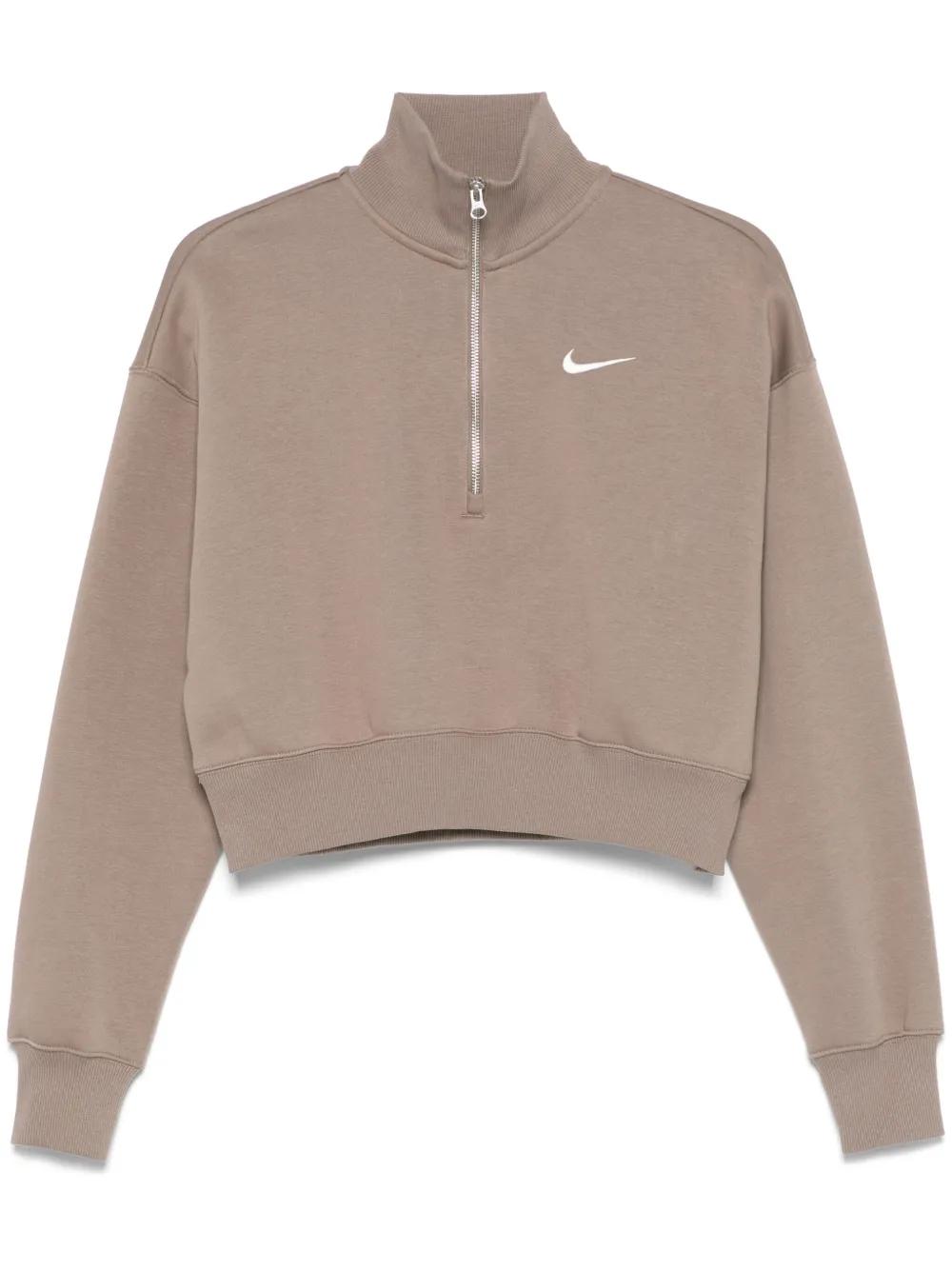 Sweatshirt Asos Nike Essentials Beige Cropped High Neck Sweatshirt