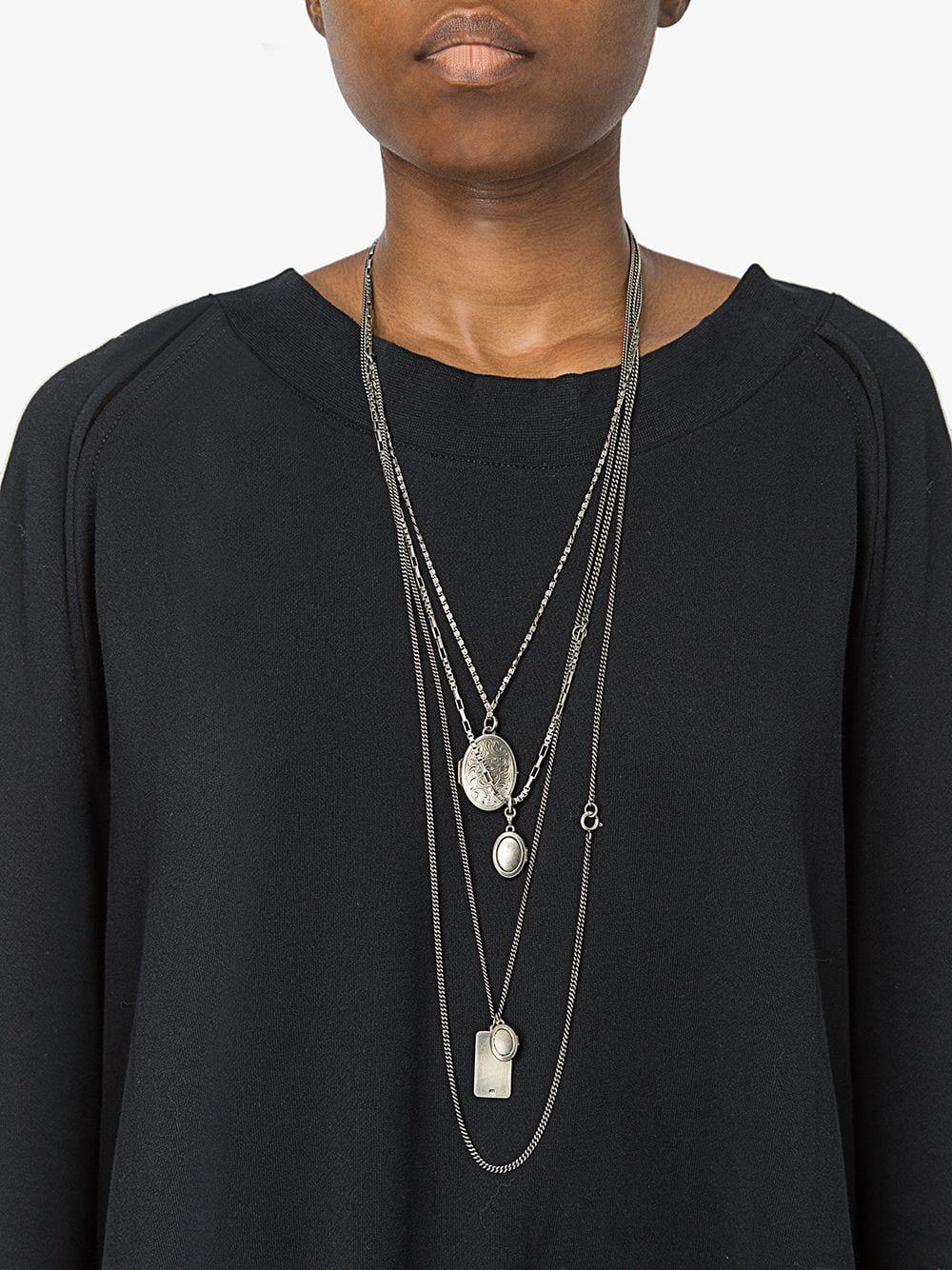 Ann Demeulemeester Multiple Chain Necklace in Metallic | Lyst