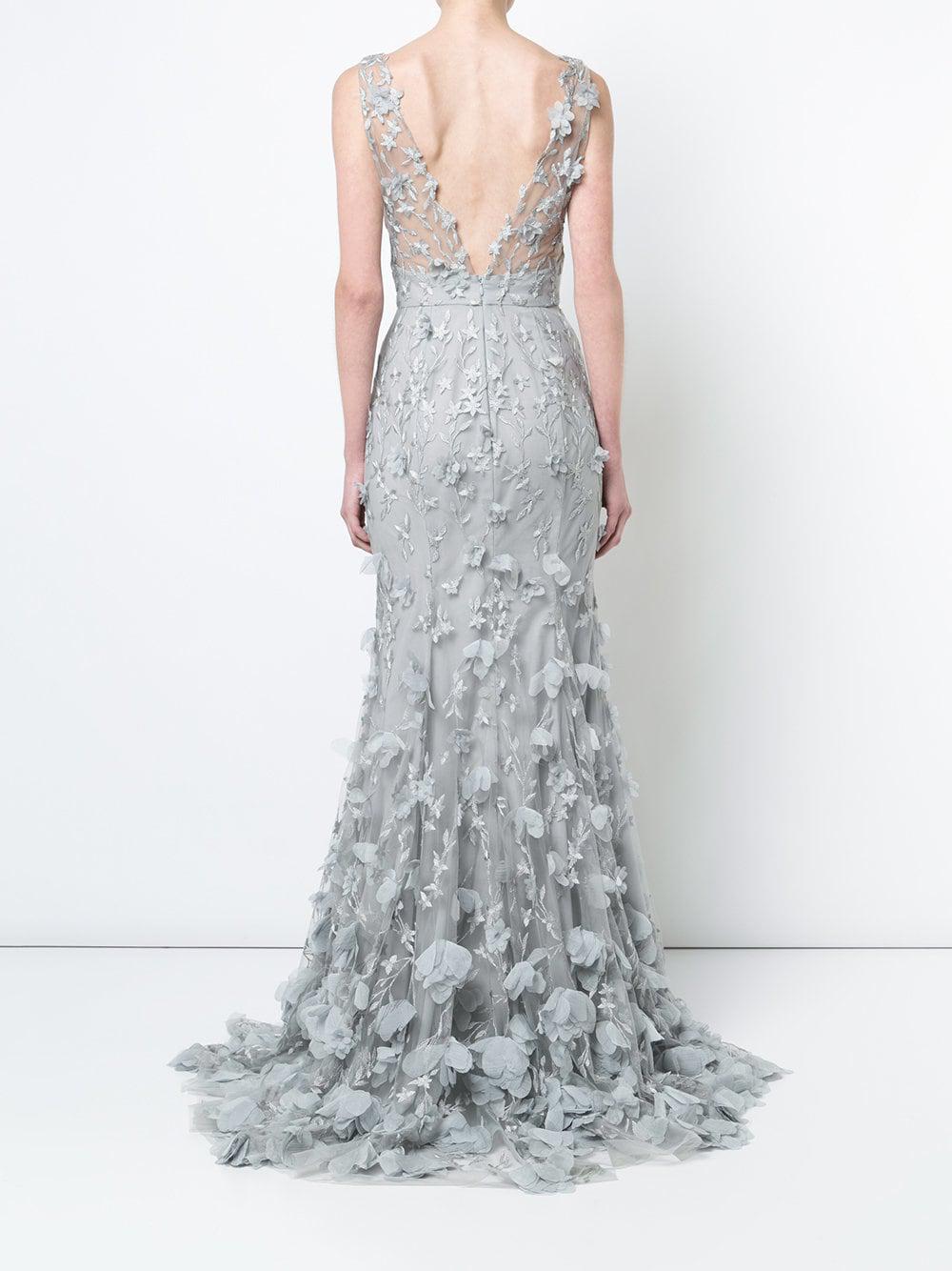 marchesa notte 3d floral dress